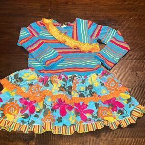 Colorful Ruffled Zaza Couture Girls Dress Size 5